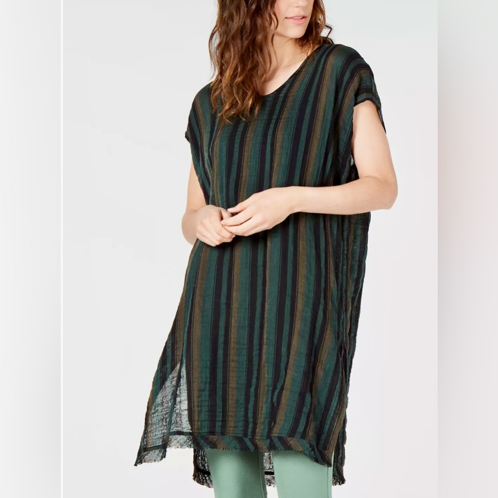 Eileen Fisher Cotton Striped Caftan Top